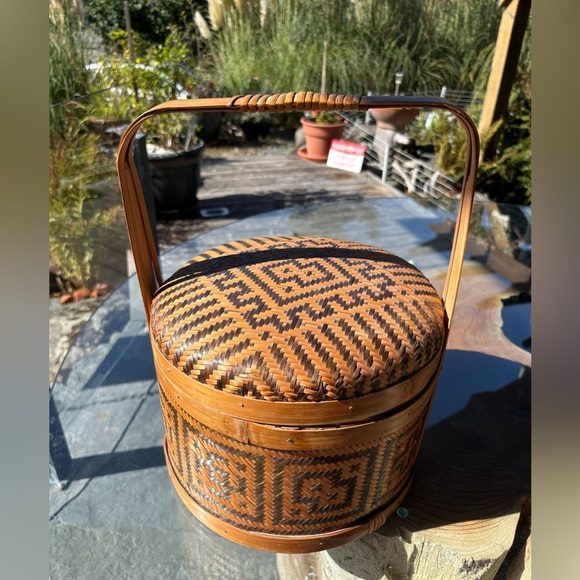 Vtg Chinese Wedding /Betrothal Lidded Basket - Picture 3 of 10